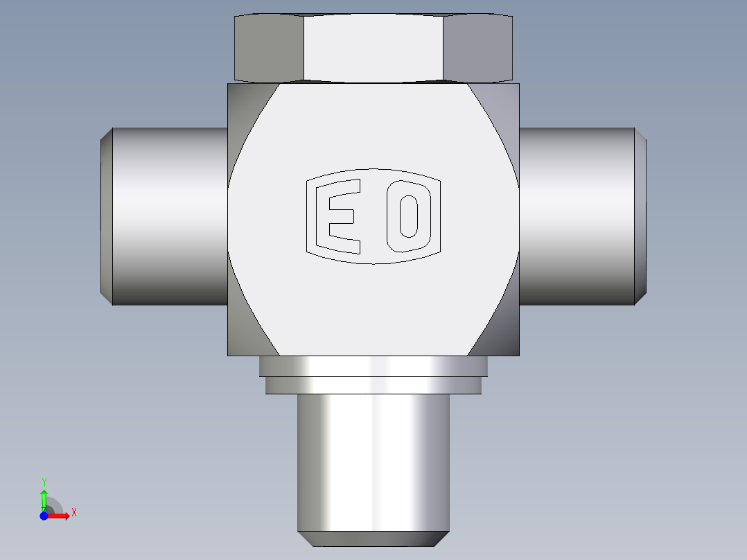 卡套式工业通用硬管接头EO_High_pressure_banjo_tee_TH08LMKDSOMDCF前视图