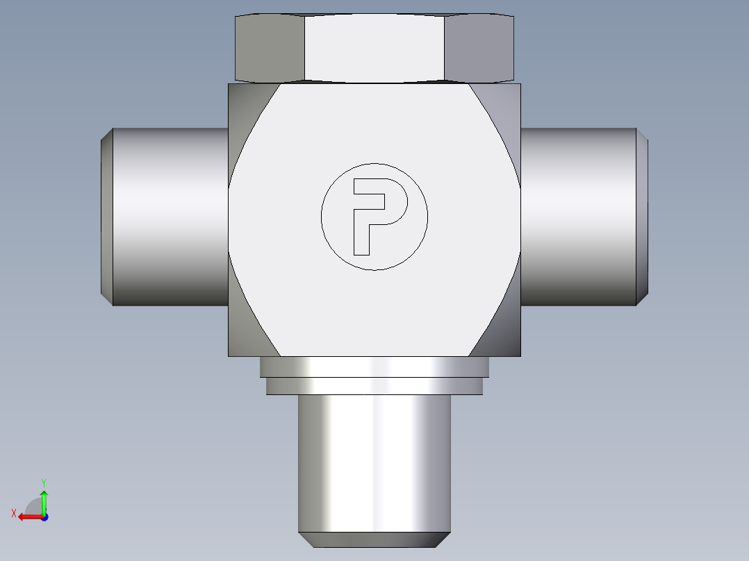 卡套式工业通用硬管接头EO_High_pressure_banjo_tee_TH08LMKDSOMDCF后视图