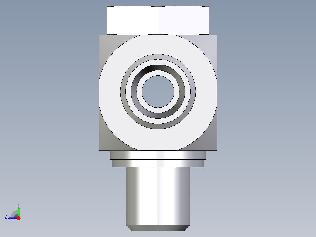 卡套式工业通用硬管接头EO_High_pressure_banjo_tee_TH08LMKDSOMDCF右视图