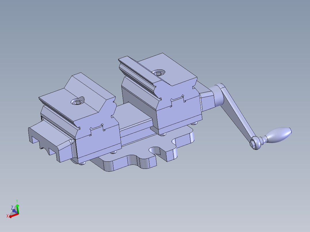 机用虎钳台虎口钳cad图纸solidworks三维模型3D建模工程图素材主视图