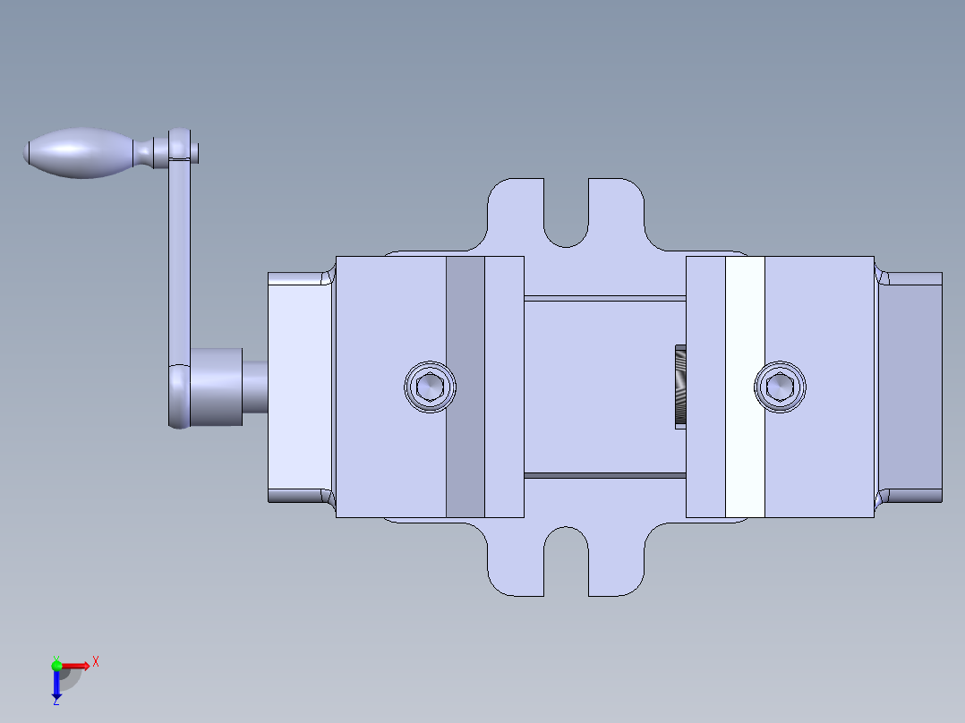 机用虎钳台虎口钳cad图纸solidworks三维模型3D建模工程图素材俯视图