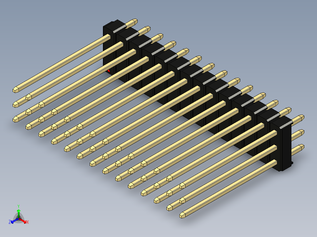 彩色公头100mil（2.54mm）系列-DS1021_black_3x14p_100mil_Type19_rev1.0