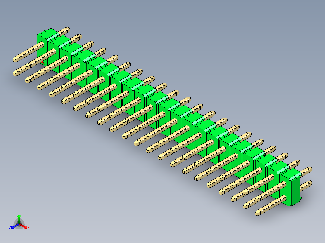 彩色公头100mil（2.54mm）系列-DS1021_green_2x21p_100mil_Type1_rev1.0