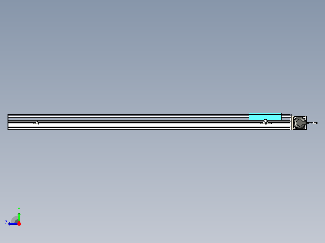 同步带滑台-半封闭B22-L100-C-S1600-R-P75-D3-N5右视图