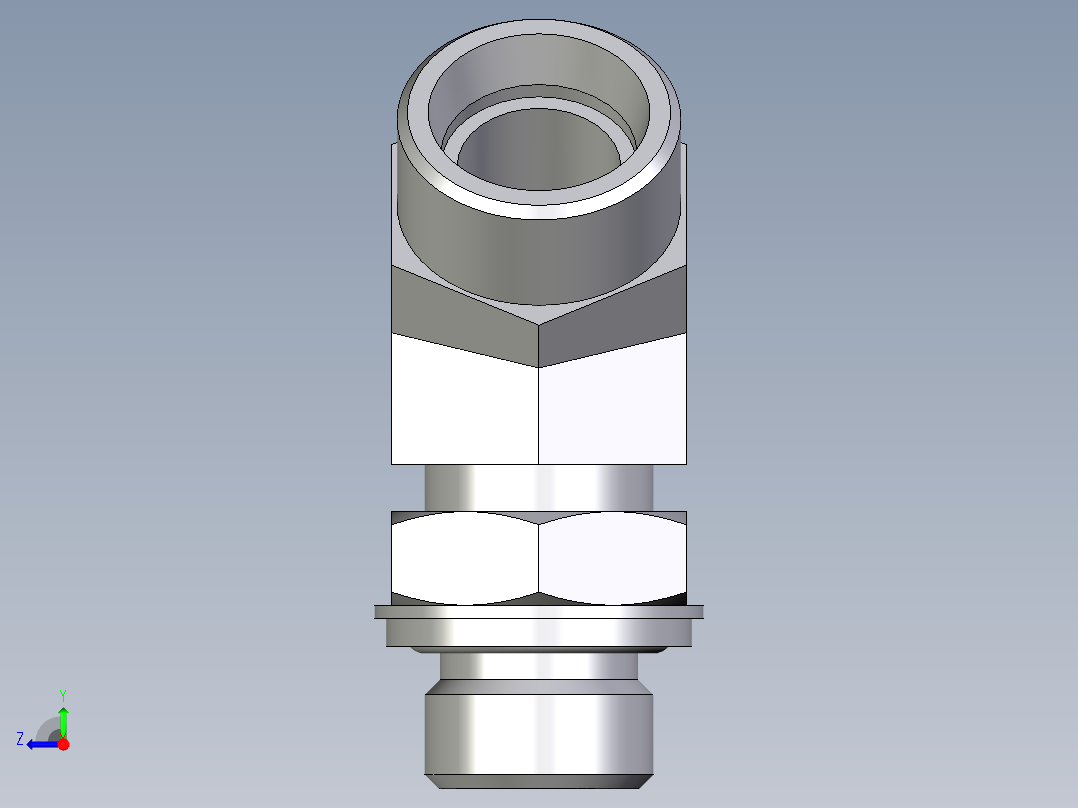 卡套式工业通用硬管接头EO_Adjustable_locknut_45_deg_elbow_VEE18LROMDCF右视图