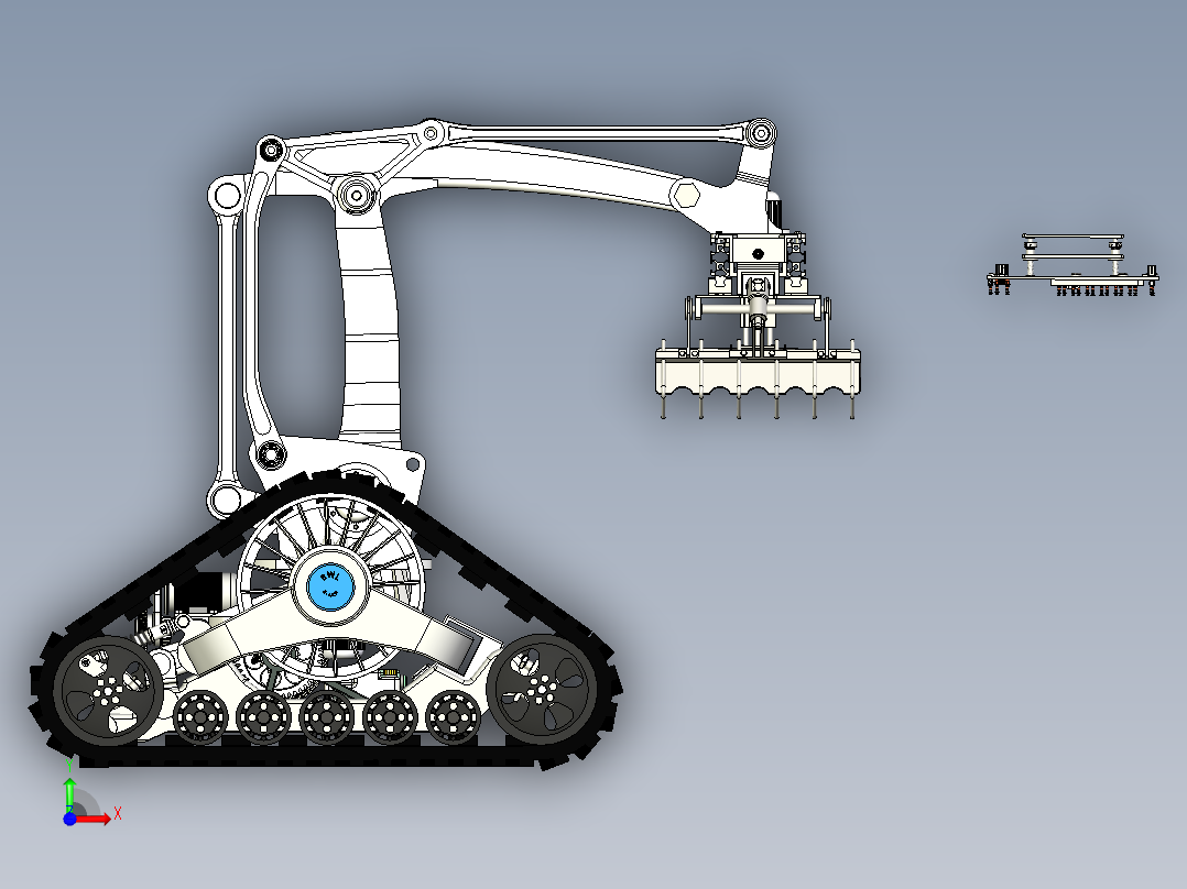 履带式转运机器人前视图