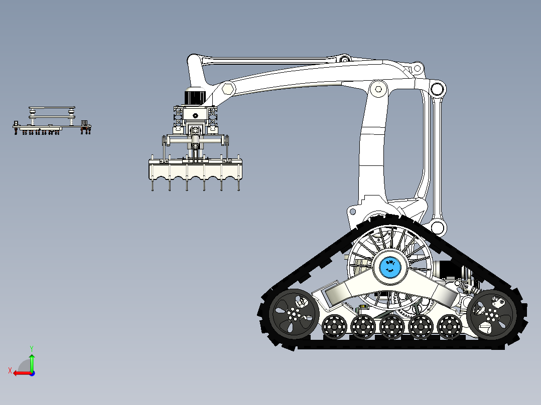 履带式转运机器人后视图