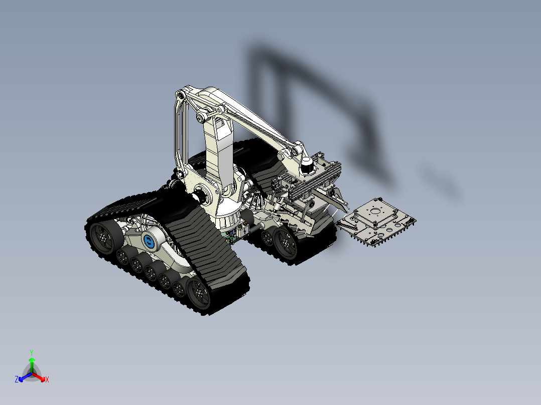 履带式转运机器人正等轴测图