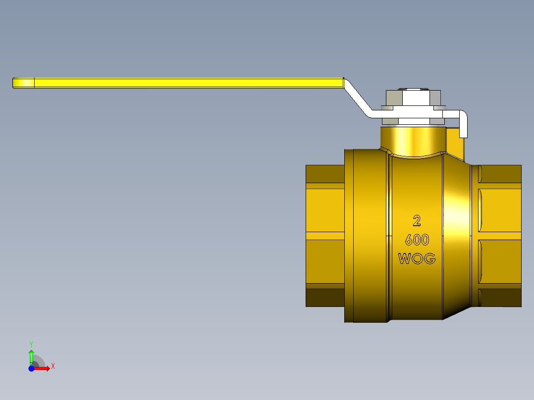 管道手动球阀-水管开关阀-手动阀门铜球阀DN50前视图