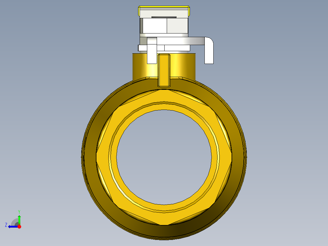 管道手动球阀-水管开关阀-手动阀门铜球阀DN50右视图