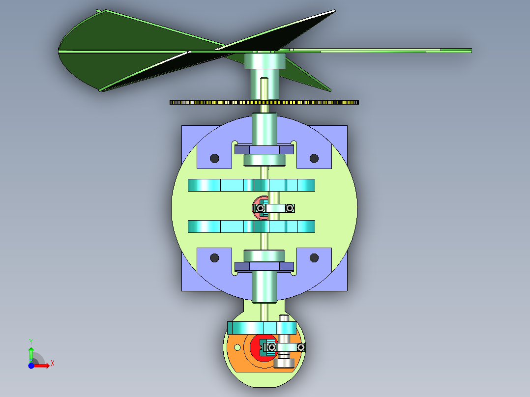 阿尔法型斯特林发动机模型-stp前视图