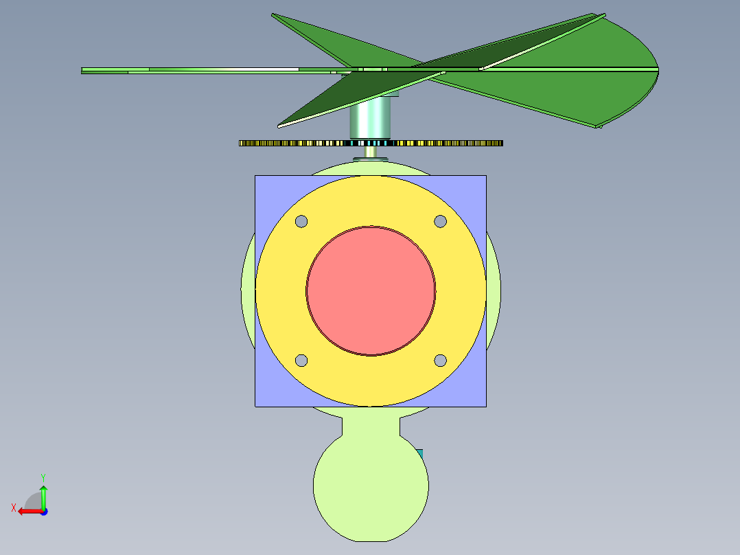 阿尔法型斯特林发动机模型-stp后视图