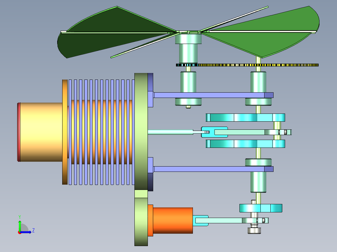 阿尔法型斯特林发动机模型-stp左视图