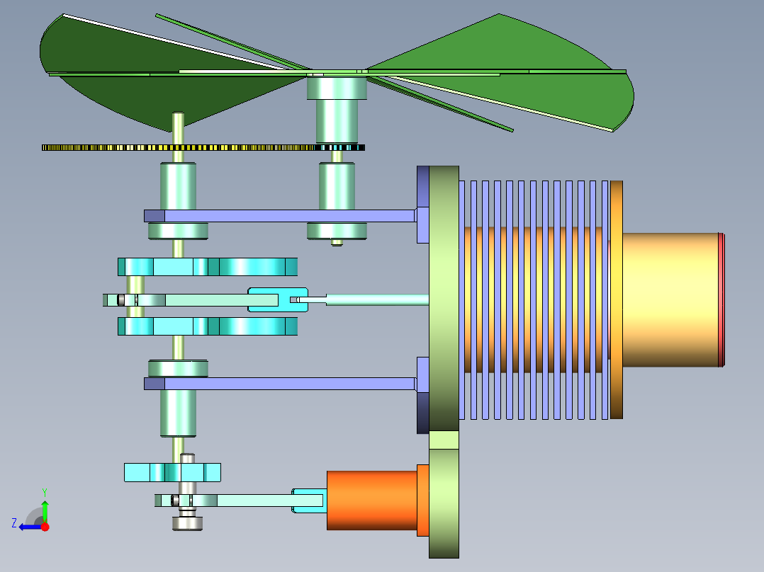阿尔法型斯特林发动机模型-stp右视图