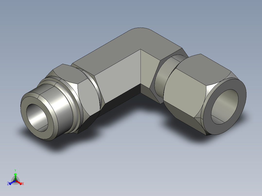 卡套式工业通用硬管接头10_cc5bu-s正等轴测图