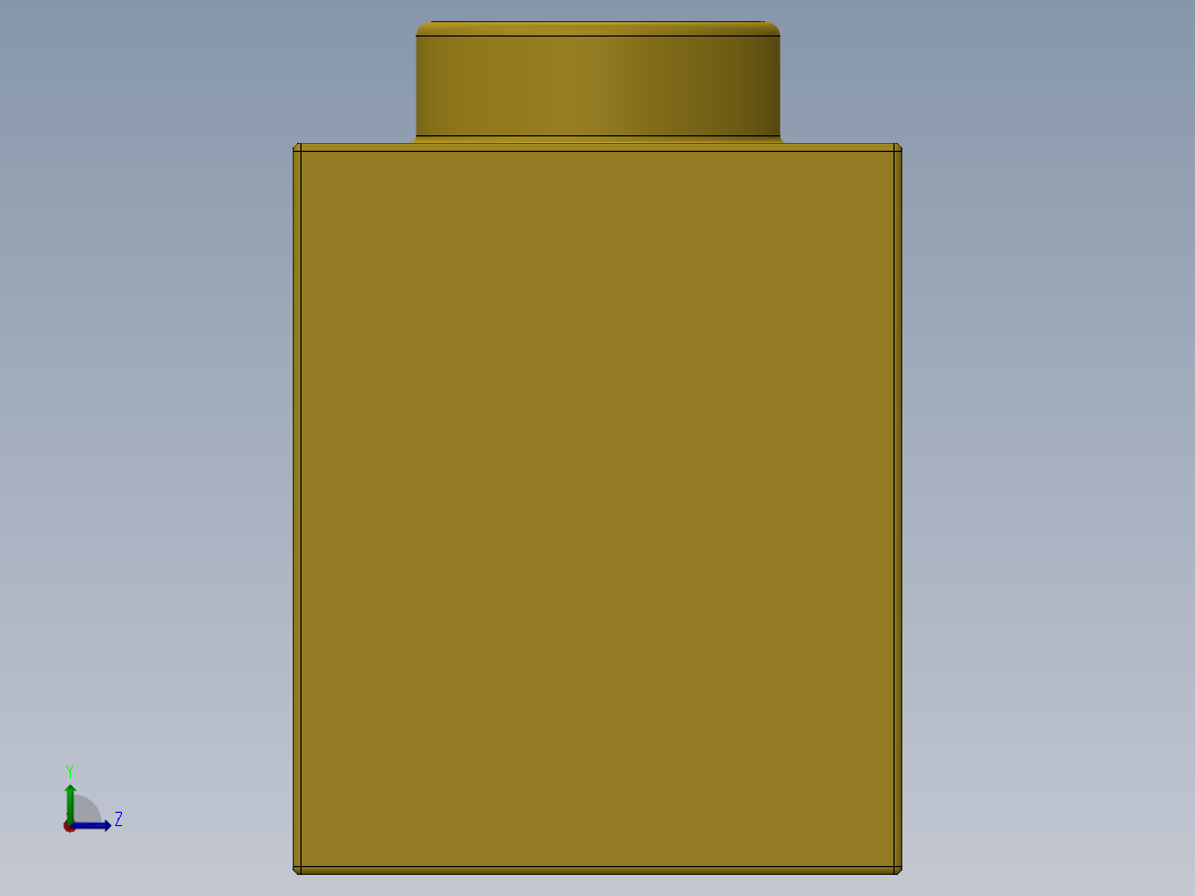 乐高机械组积木（横梁）-370224 Bright Yellow Technic Brick 1 x 8 with Holes左视图