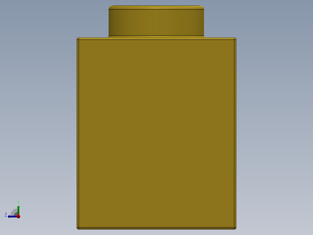 乐高机械组积木（横梁）-370224 Bright Yellow Technic Brick 1 x 8 with Holes右视图