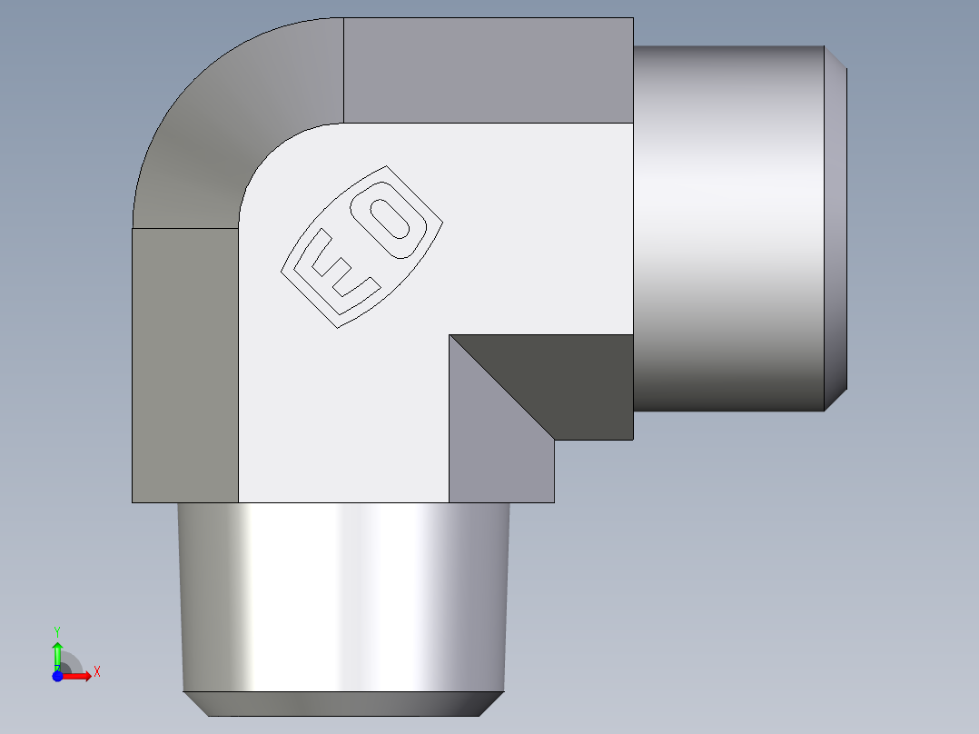 卡套式工业通用硬管接头EO_Male_stud_elbow_WE16SR71X前视图