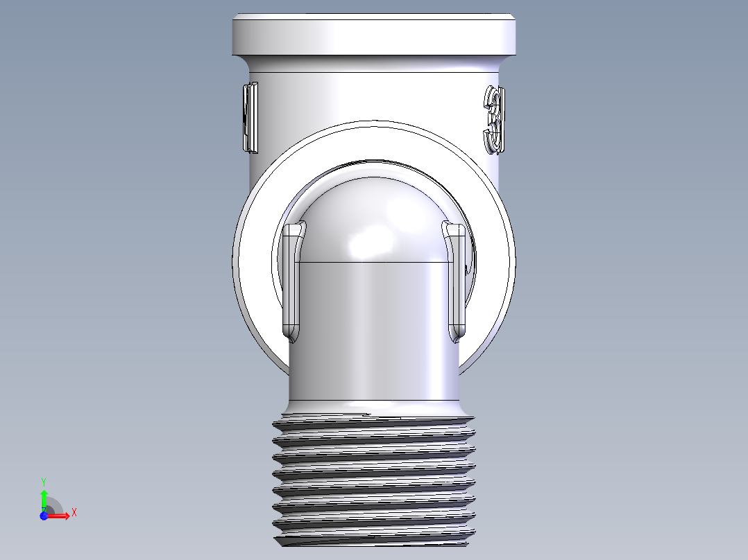 管件接头、螺纹接头、三通(61)前视图