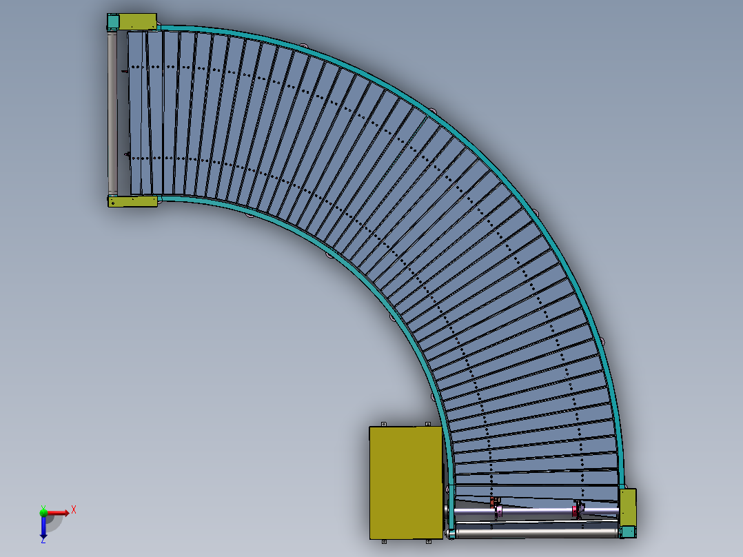 90°弯头链板线sw18可编辑俯视图