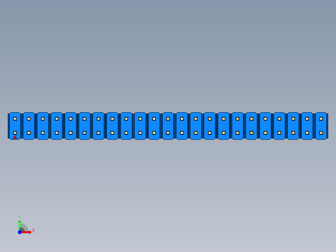 彩色公头100mil（2.54mm）系列-DS1021_blue_2x23p_100mil_Type5_rev1.0前视图