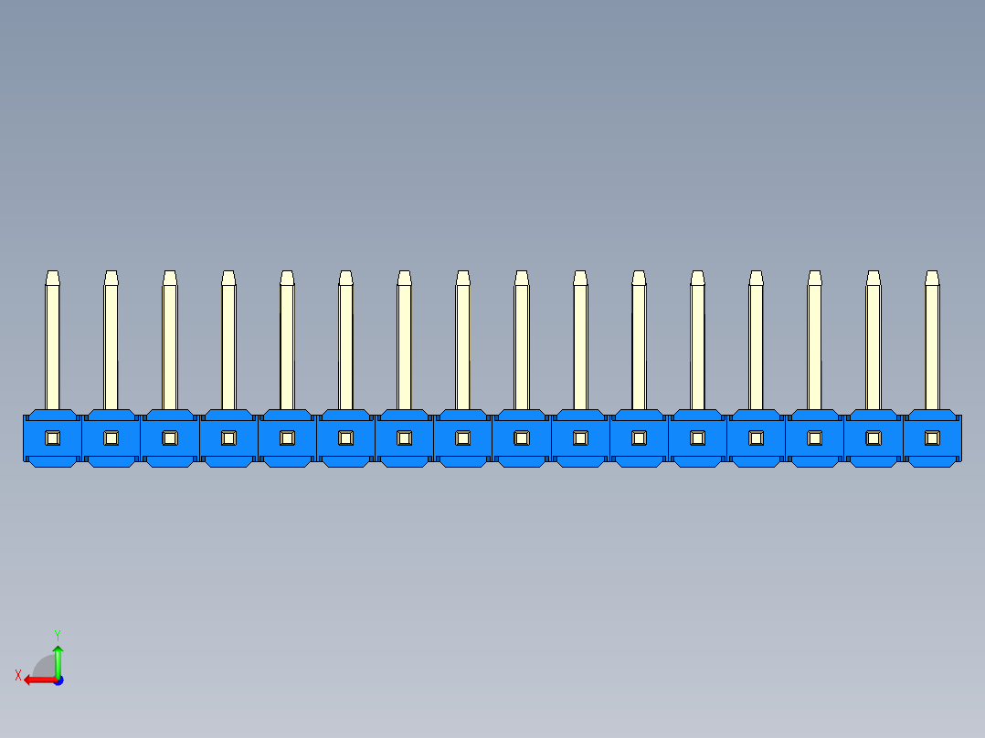 彩色公排针 100mil 2.54mm 系列-DS1022_blue_16p_100mil_TypeU_rev1.0后视图