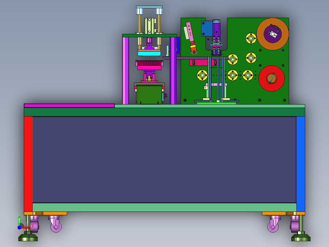 胶带复卷贴合机前视图