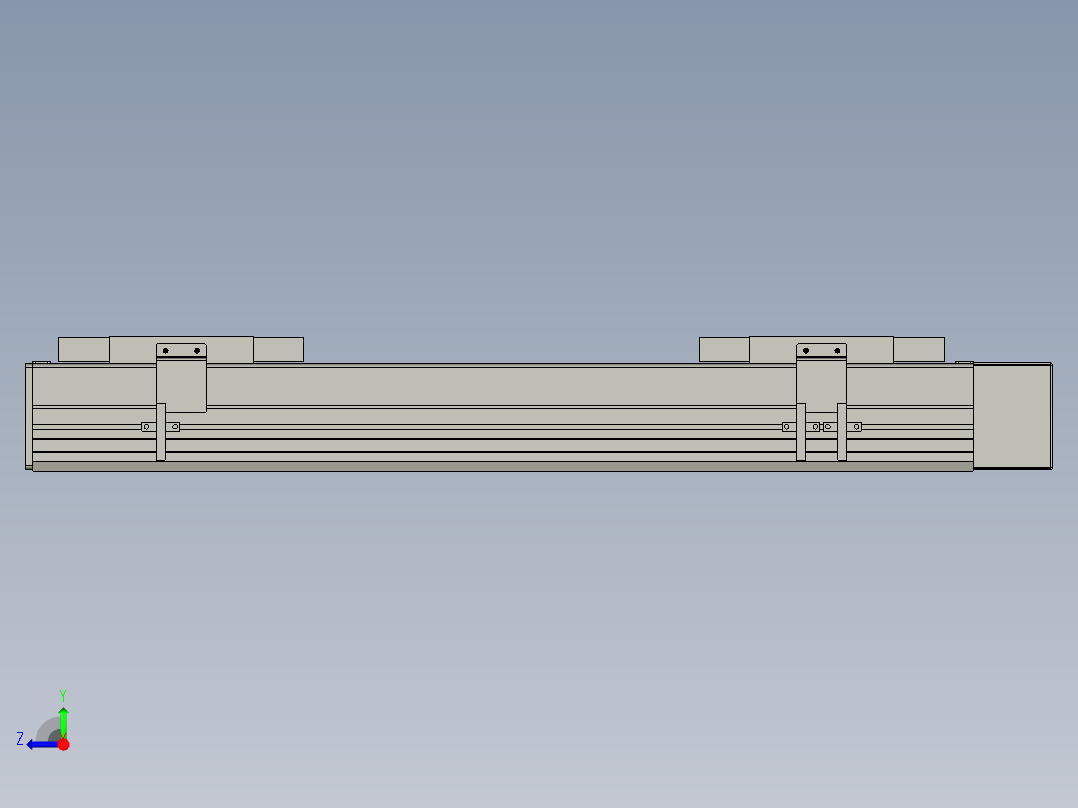 直线模组WG-LHC12-S400-L设计图纸右视图
