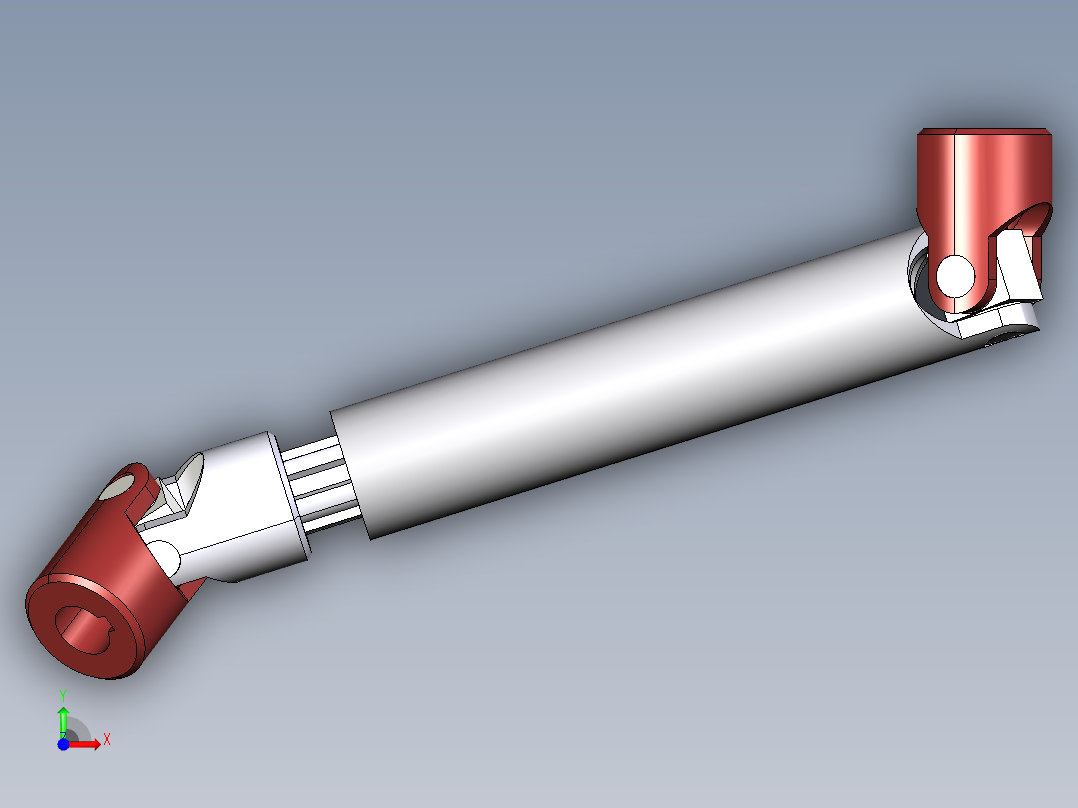 带摩擦轴承的双伸缩万向节前视图