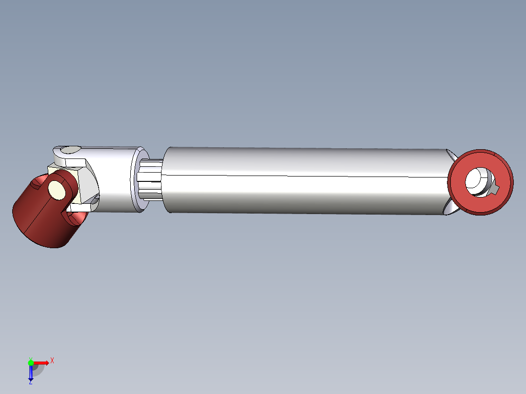 带摩擦轴承的双伸缩万向节俯视图