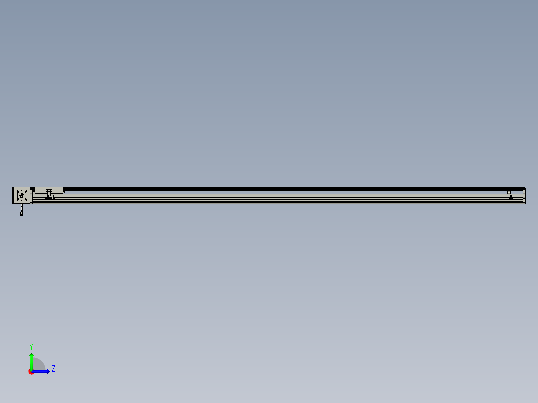 东锦同步带传动-直线滑台模组DH170B-L150-S2400-BL-P400W-C3左视图