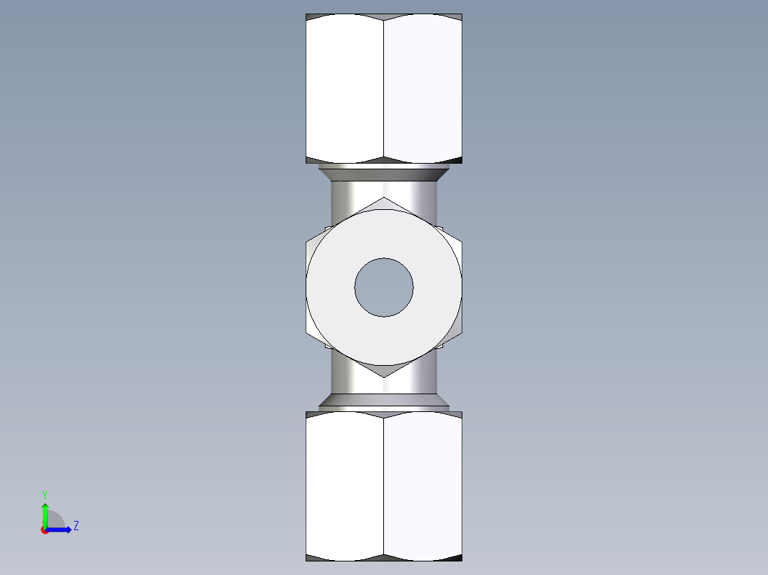 卡套式工业通用硬管接头EO_Union_cross_K06LLCF左视图