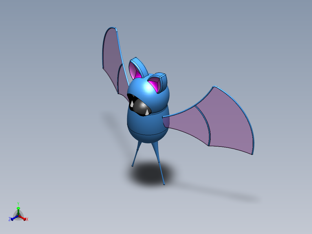 口袋妖怪-祖巴特正等轴测图