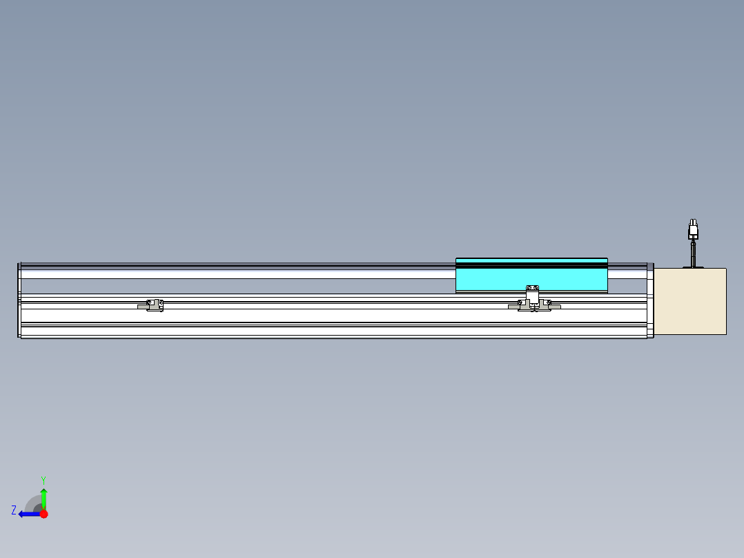 同步带滑台-半封闭B22-L100-C-S550-L-P75-D3-N5右视图