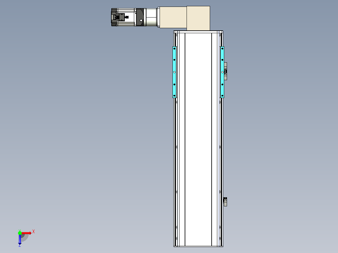 同步带滑台-半封闭B22-L100-C-S550-L-P75-D3-N5俯视图