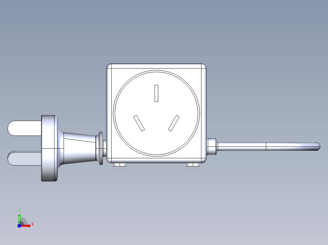 方形插线板 SW STP前视图
