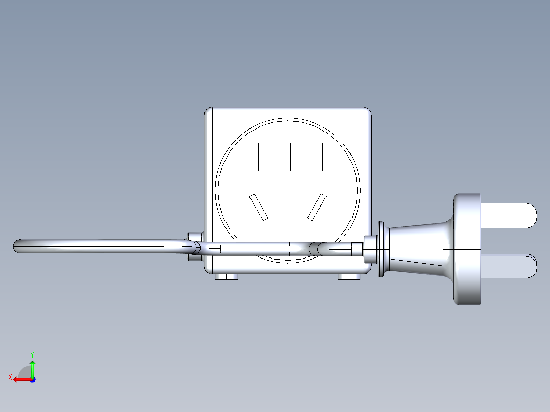 方形插线板 SW STP后视图