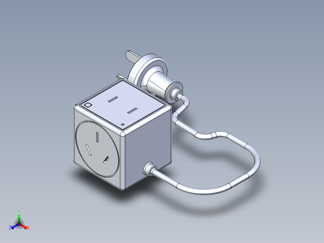 方形插线板 SW STP正等轴测图