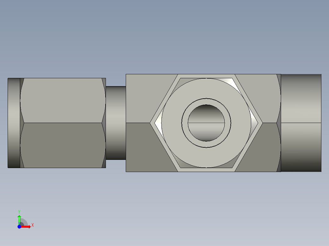 卡套式工业通用硬管接头6_mbu-s前视图