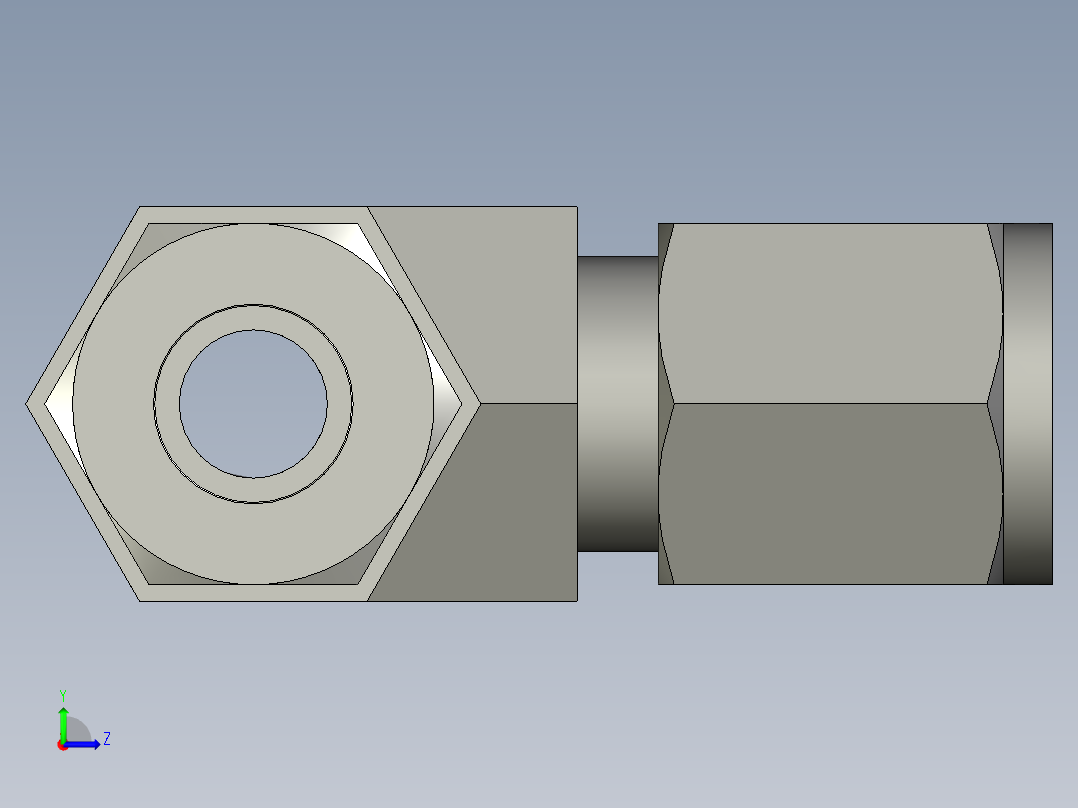 卡套式工业通用硬管接头6_mbu-s左视图