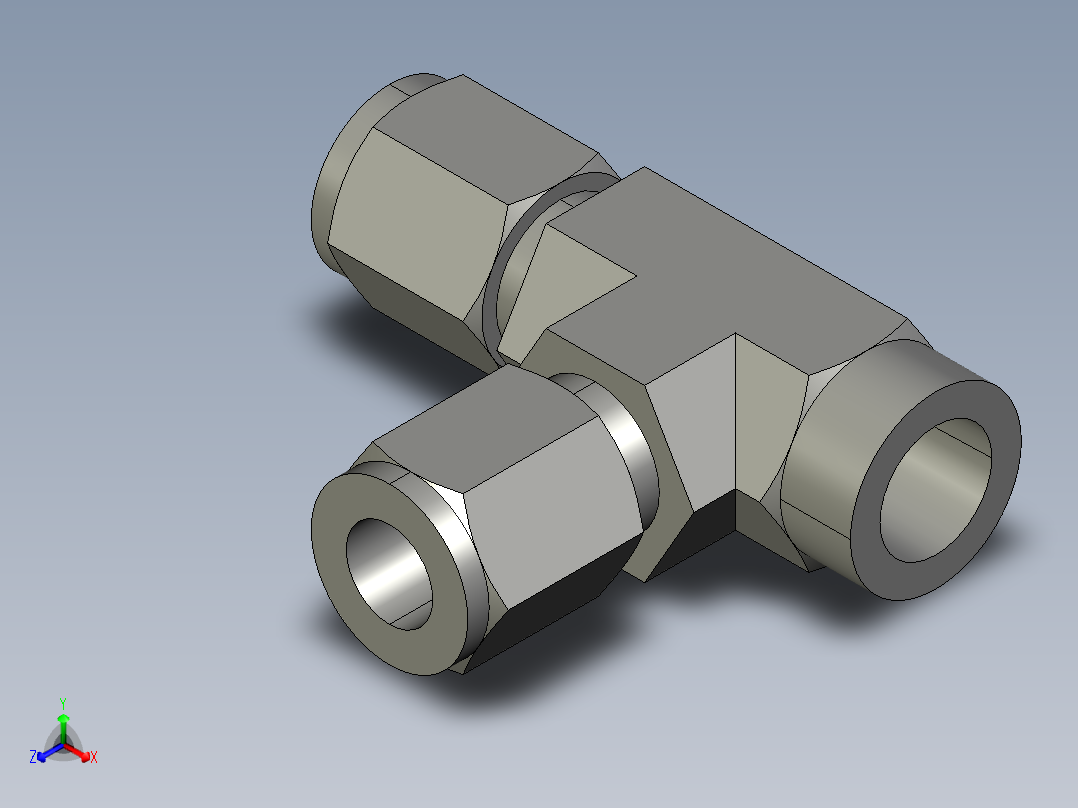 卡套式工业通用硬管接头6_mbu-s正等轴测图
