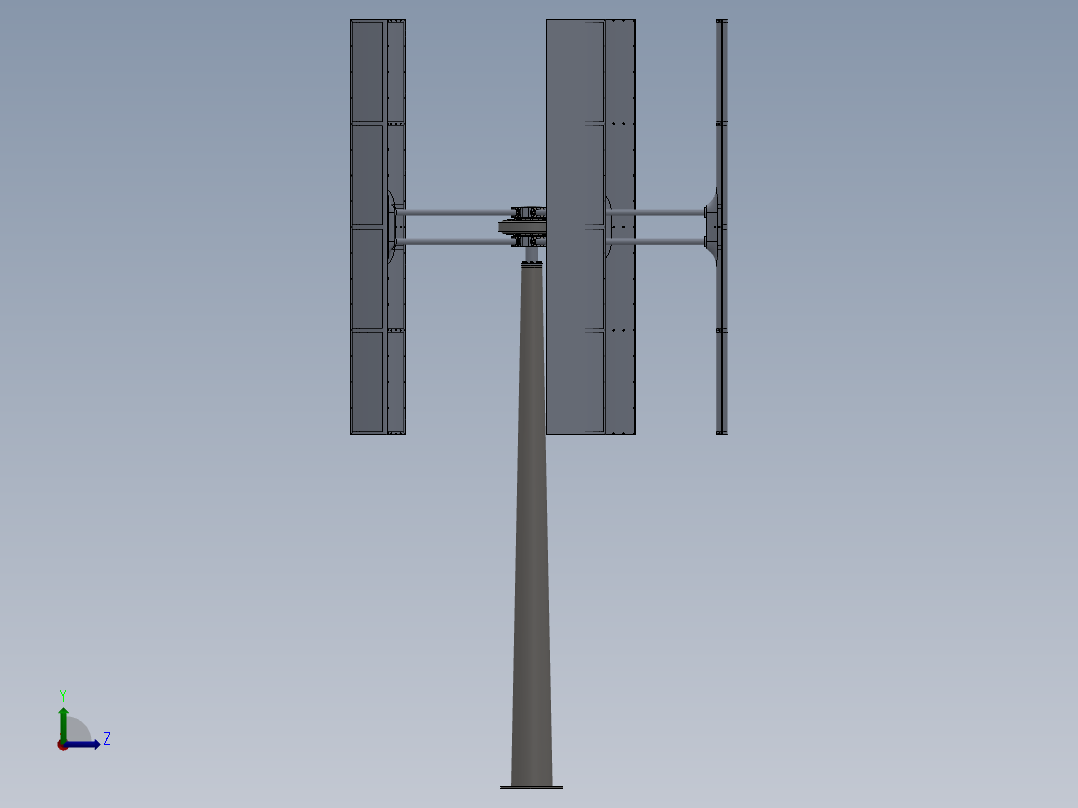H型垂直轴风力发电机三维左视图