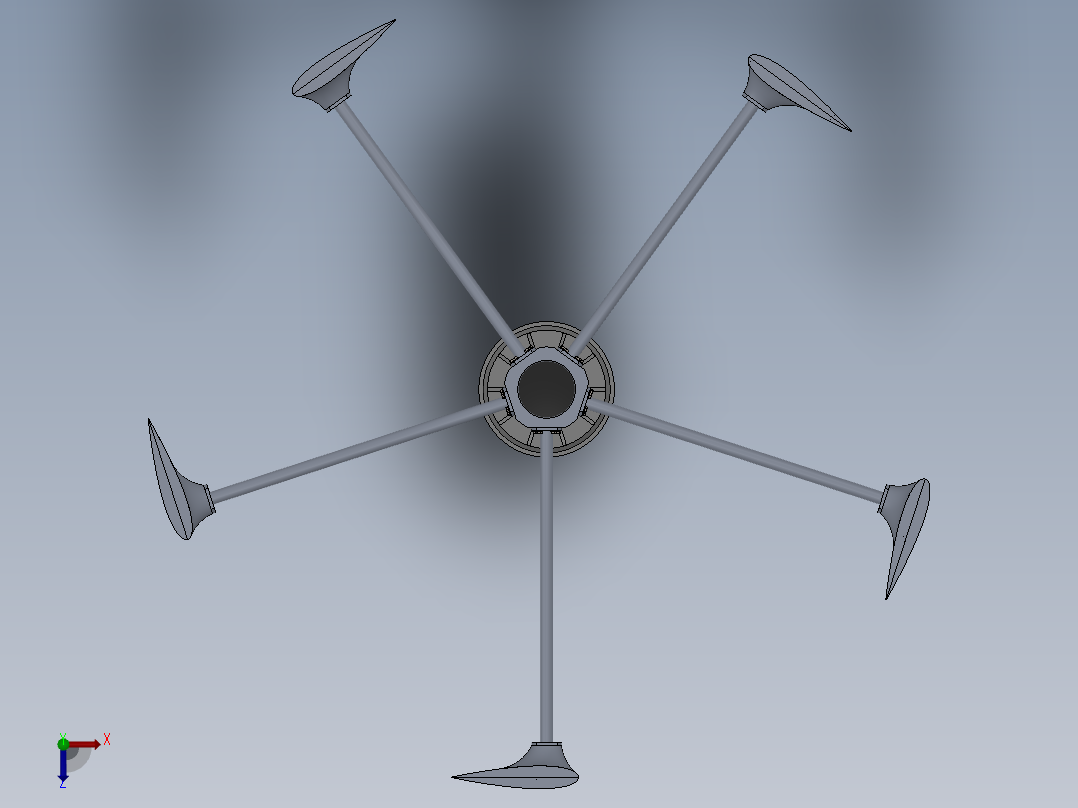 H型垂直轴风力发电机三维俯视图