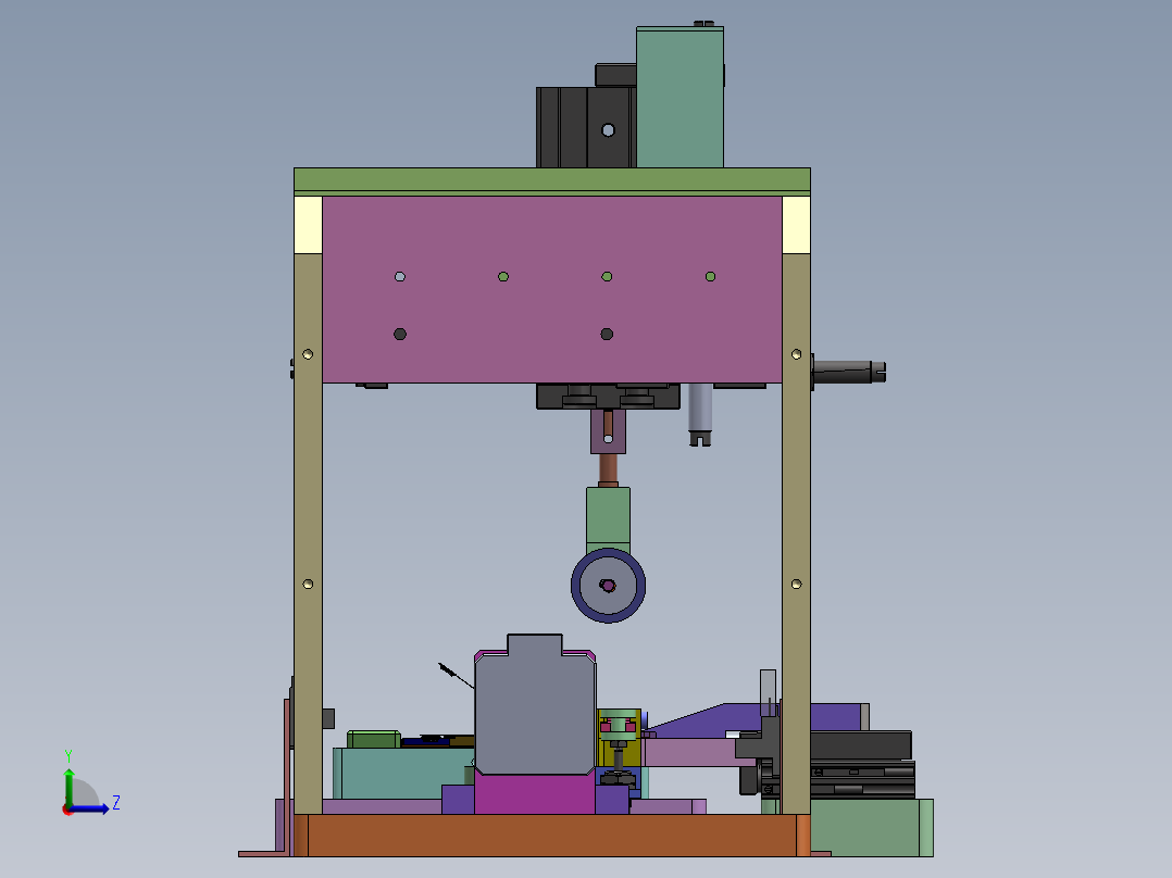聚合物电池FPC桌面式半自动折弯机左视图
