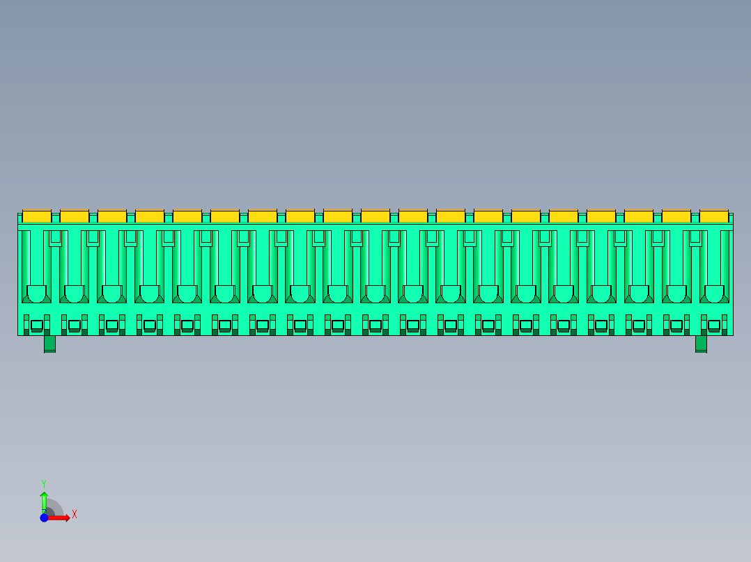 DEGSON 2EDG 系列 5.0mm 可插拔接线端子组-2EDGKDB-5.0-19P-14-00AH前视图