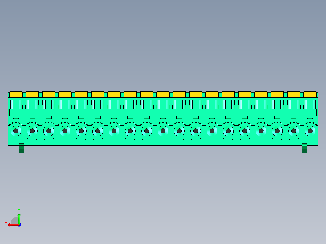 DEGSON 2EDG 系列 5.0mm 可插拔接线端子组-2EDGKDB-5.0-19P-14-00AH后视图