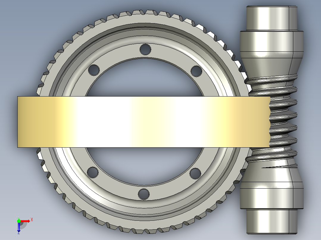 齿轮啮合 (1)俯视图
