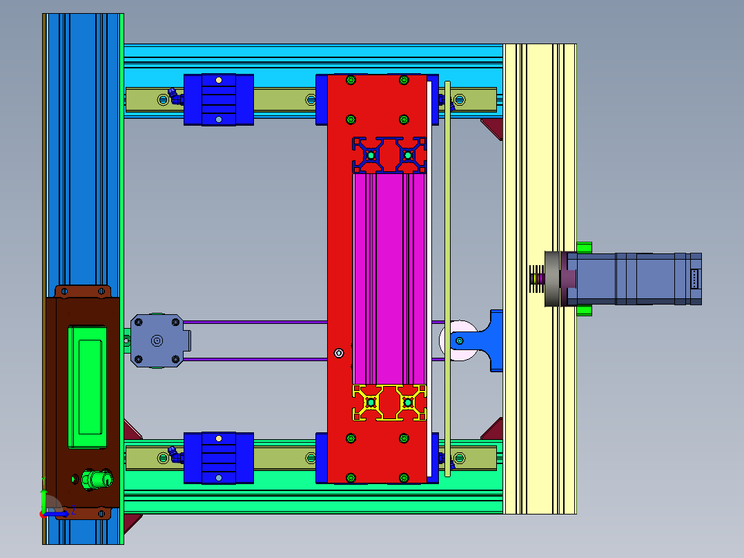 摇臂手臂式3d打印机左视图