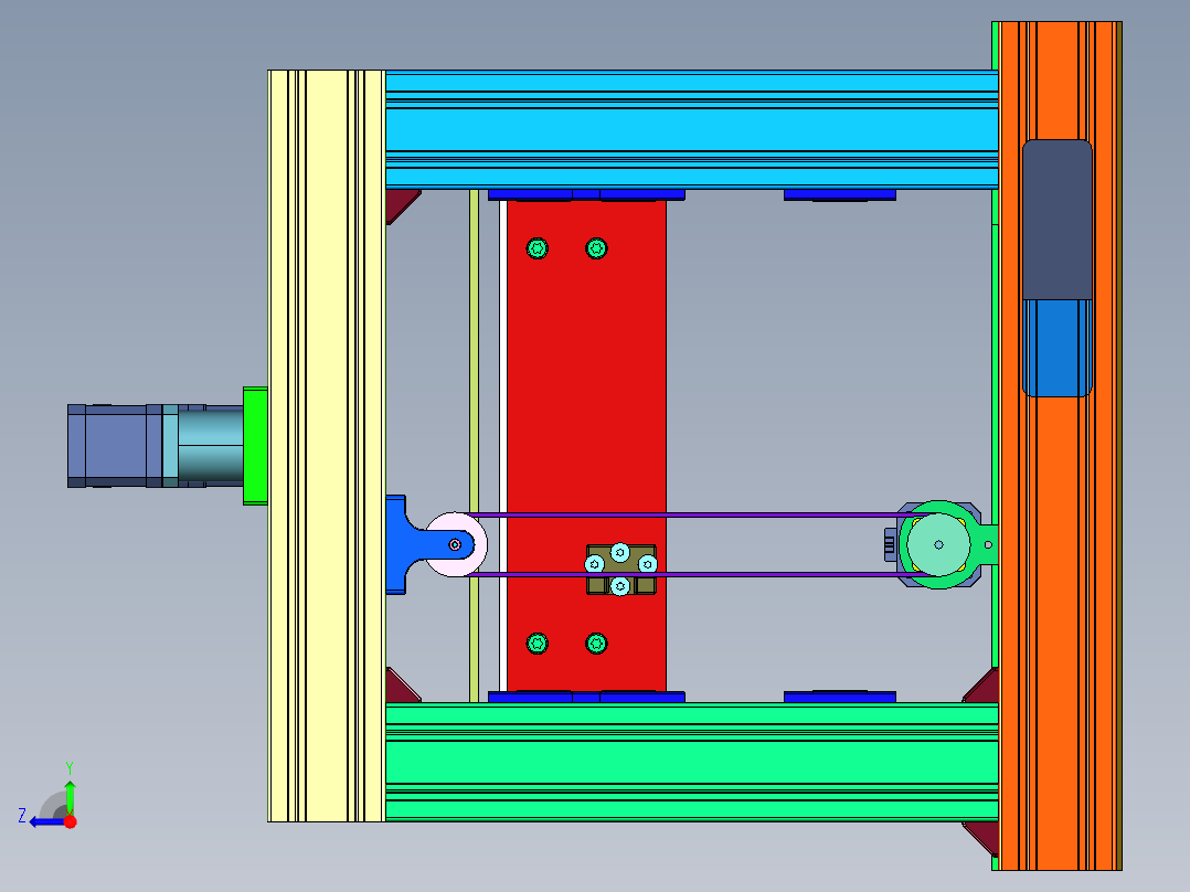 摇臂手臂式3d打印机右视图