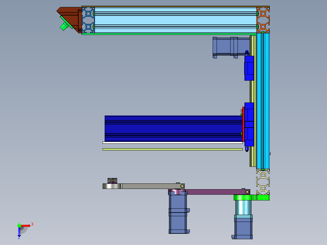 摇臂手臂式3d打印机俯视图